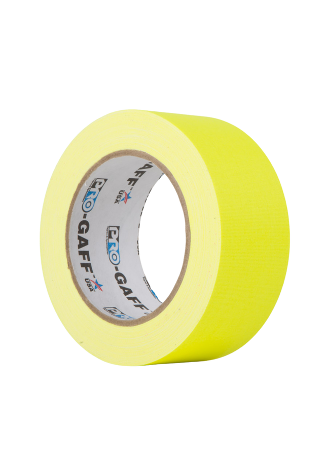 ProTapes Pro Gaff Cinta de tela mate con adhesivo de hule 2" x 25 yardas Amarillo