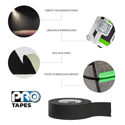 ProTapes Pro Gaff Cinta de tela mate con adhesivo de hule 2" x 55 yardas