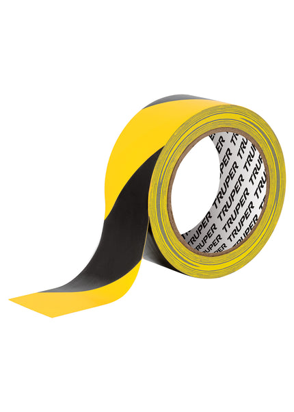 Rollo de 33 m de cinta delimitadora masking amarillo y negro