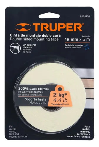 Cinta doble cara de 19 mm x 10 m Truper