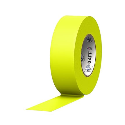 ProTapes Pro Gaff Cinta de tela mate con adhesivo de hule 2" x 55 yardas Amarillo