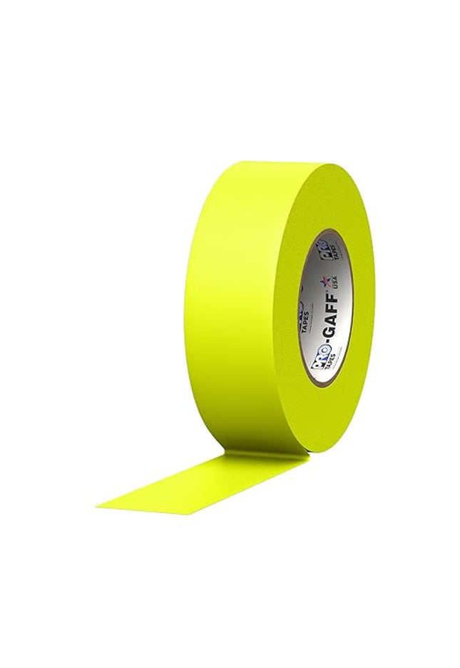 ProTapes Pro Gaff Cinta de tela mate con adhesivo de hule 2" x 55 yardas Amarillo