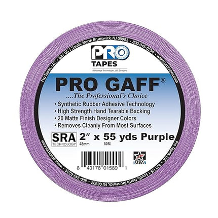 ProTapes Pro Gaff Cinta de tela mate con adhesivo de hule 2" x 55 yardas Purpura