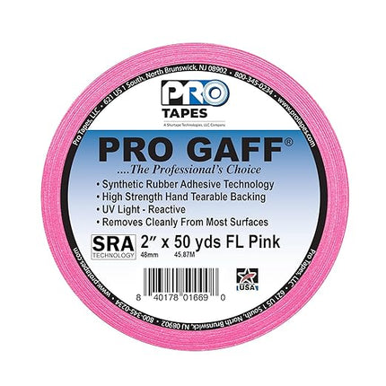 ProTapes Pro Gaff Cinta de tela mate con adhesivo de hule 2" x 55 yardas Rosa