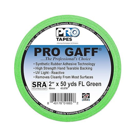 ProTapes Pro Gaff Cinta de tela mate con adhesivo de hule 2" x 55 yardas Verde