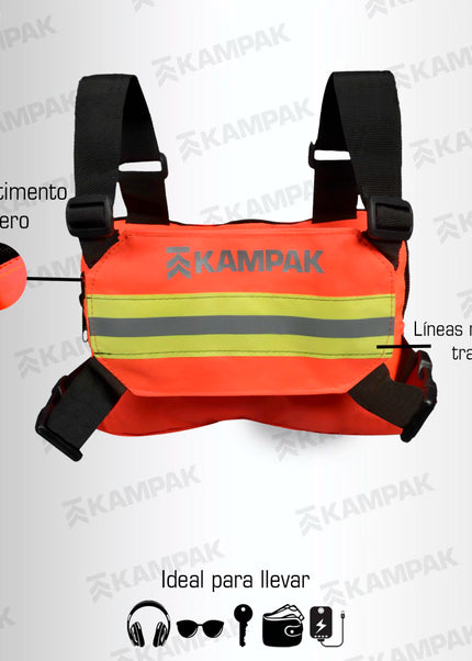 Chest Bag con bandola | Bolso Pecho Antirrobo Reflejante