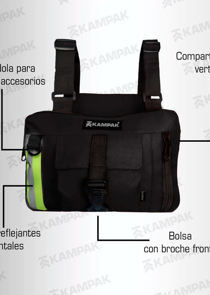 Chest Bag con bandola | Bolso Pecho Antirrobo Reflejante