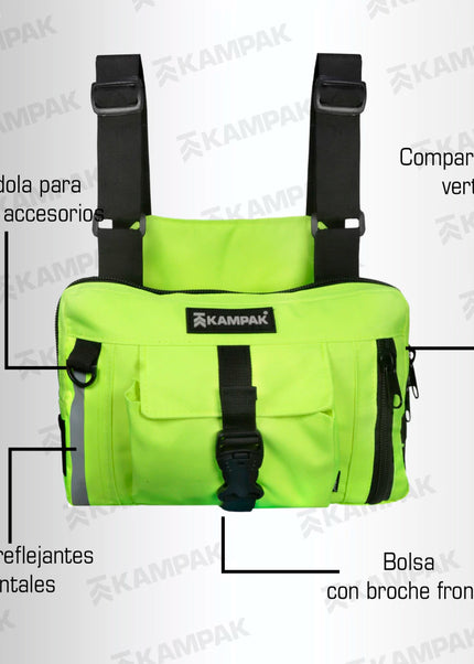 Chest Bag con bandola | Bolso Pecho Antirrobo Reflejante