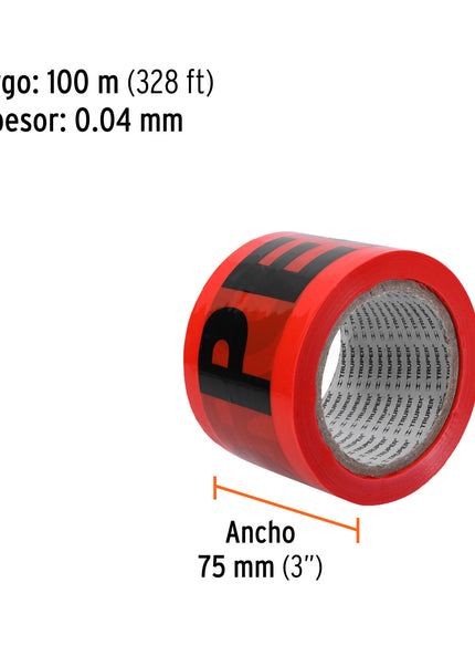 Rollo de 100 m x 75mm de cinta delimitadora peligro Truper